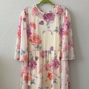 BloomChic Sheer Floral Dress